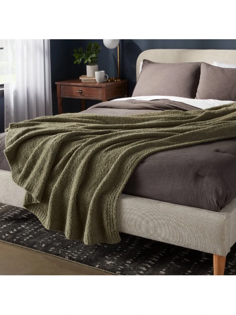 Threshold King Cozy Chenille Blanket in Sage